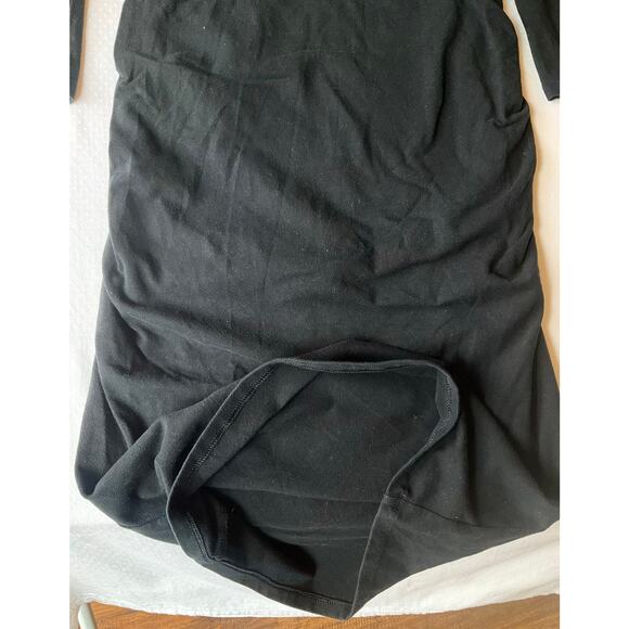 Isabel Maternity Women Midi Dress size XS Stretchy 3/4 Sleeve Solid Black - Picture 8 of 10